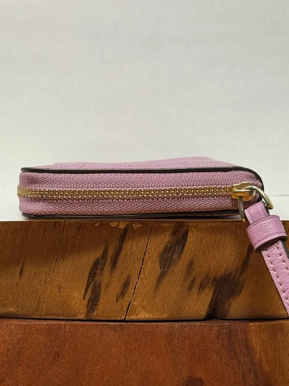 Coach Large Leather Signature Perforated Phone Wallet
